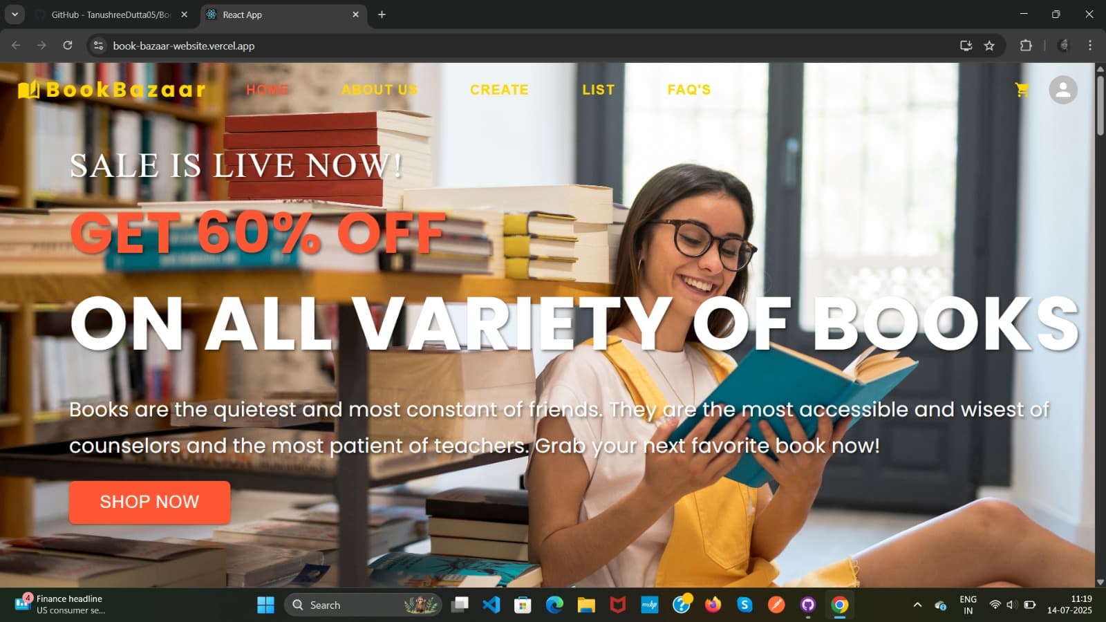 BookBazaar - E-commerce Bookstore (Frontend)